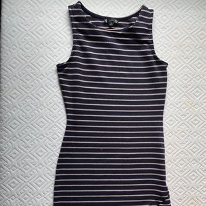 Blue and tan bodycon dress